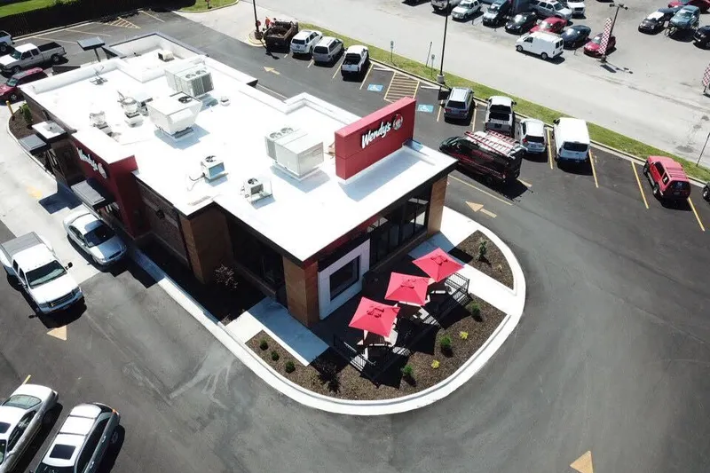 Aerial view of Wendy's landscaping in Webb City